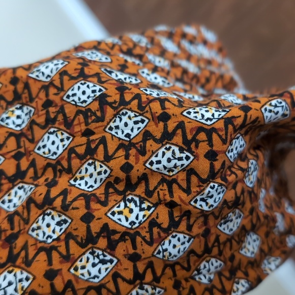 Black Brown Geometric Print Pull On Wide Leg Pants - Picture 4 of 10